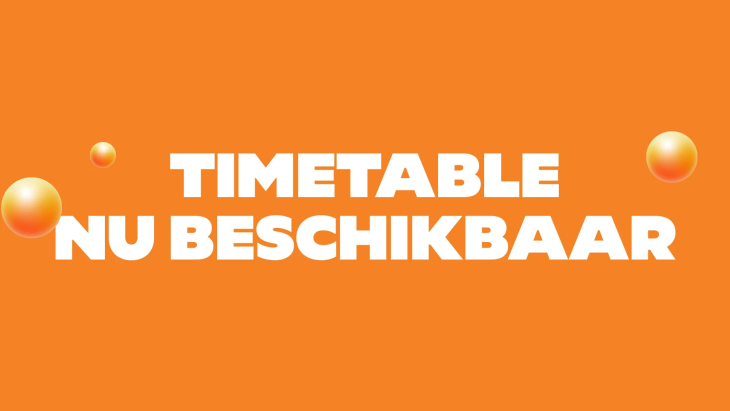 Timetable nu beschikbaar!